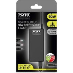 Chargeur secteur 90W Port Connect compatible ordinateur portable ACER et TOSHIBA + 3 embouts