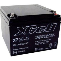 Batterie au plomb 12 V 26 Ah XCell XP2412 plomb (AGM) (l x H x P) 165 x 127 x 176 mm raccord à vis M5 sans entretien, certification VdS