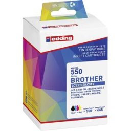 Edding Encre remplace Brother LC-223BKCMY compatible pack bundle noir, cyan, magenta, jaune EDD-550 18-550-01