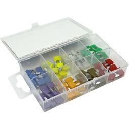 ESKA 341.750 Mini fusible plat pour voiture 2 A, 4 A, 5 A, 7.5 A, 10 A, 15 A, 20 A, 25 A, 30 A violet, orange, marron, rouge, bleu, jaune, blanc, vert 80 pc(s)
