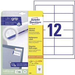 Avery Zweckform 4781 Etiquette universelles 97 x 42.3 mm papier blanc 360 pc(s) fixation permanente imprimante à jet dencre, imprimante laser, imprimante laser
