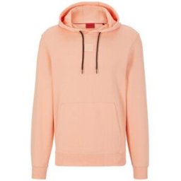 Sweat-shirt BOSS SWEAT À CAPUCHE EN MOLLETON DE COTON AVEC BADGE LOGO TON SUR Rose