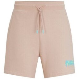 Short BOSS SHORT EN MOLLETON DE COTON ROSE CLAIR AVEC LOGO DE LA NOUVEL Rose