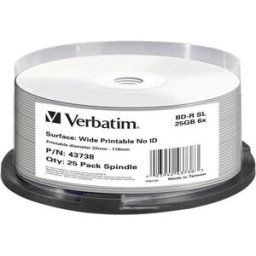 Blu-ray BD-R vierge Verbatim 43738 tour 25 pc(s) 25 GB imprimable