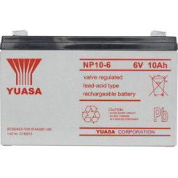 Yuasa NP10-6 NP10/6 Batterie au plomb 6 V 10 Ah plomb (AGM) (l x H x P) 151 x 97.5 x 50 mm cosses plates 4,8 mm sans entretien, certification VdS