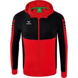 Veste de survêtement à capuche enfant Erima Six Wings Rouge 6 ans Mixte