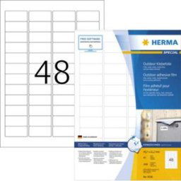 Herma 9536 Etiquette plastique 45.7 x 21.2 mm film, mat blanc 1920 pc(s) fixation extra-forte imprimante laser, imprimante laser couleur, photocopieuse,