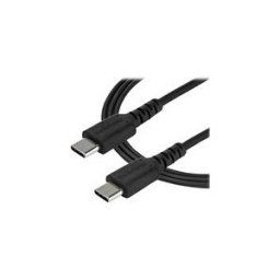 StarTech.com Cable de Chargement USB-C 2m - Cordon de Chargement USB 2.0 Type C vers USB-C pour PC Portable - Gaine TPE Fibre Aramide M/M 60W Noir - Samsung S10 S20 iPad Pro MS Surface (RUSB2CC2MB) - Cable USB de type-C - 24 pin USB-C pour 24 pin USB-C -