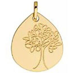Pendentifs Brillaxis Médaille goutte arbre de vie or jaune 18 carats Jaune