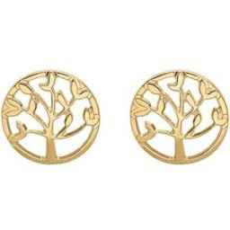 Boucles oreilles Brillaxis Puces d'oreilles arbre de vie or jaune 9 carats Jaune