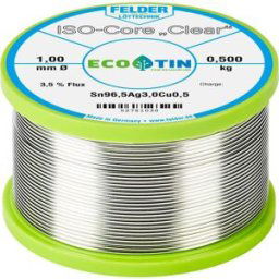 Felder ISO-Core Clear SAC305 Étain à souder bobine Sn96,5Ag3Cu0,5 0.500 kg 1 mm