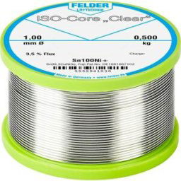 Felder ISO-Core Clear Sn100Ni+ Étain à souder bobine Sn99,25Cu0,7Ni0,05 0.500 kg 1 mm