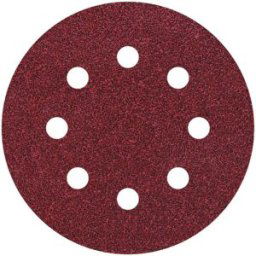 Wolfcraft 021222 Feuille abrasive pour ponceuse excentrique avec bande auto-agrippante, perforé Grain 60 (Ø) 115 mm 25 pc(s)