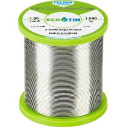 Felder ISO-Core Ultra Clear SAC305 Étain à souder bobine Sn96,5Ag3Cu0,5 1 kg 1 mm