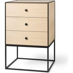 Audo Copenhagen Table d'appoint avec trois tiroirs Frame 49 Chêne