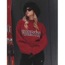 4th & Reckless x Felicia Wedin - AprÃ¨s-Ski - Pull en jersey avec logo jacquard - Rouge Rouge XL female