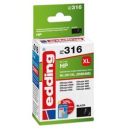 Edding Encre remplace HP 901XL, CC654AE compatible noir EDD-316 18-316