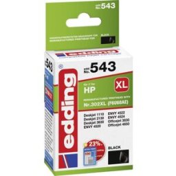 Edding Encre remplace HP 302XL, F6U68AE compatible noir EDD-543 18-543