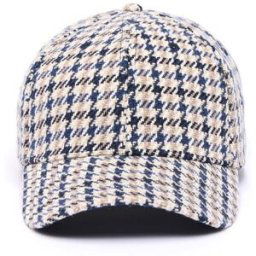Draeger Casquette à Motifs Pieds de Poule - Bleue