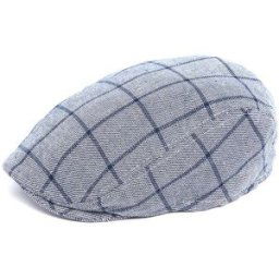 Casquette plate à carreaux - Bleue - Homme - Taille unique - Draeger