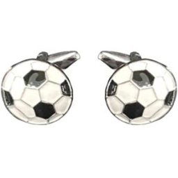 Draeger Boutons de manchettes - Ballon de football - Noir et Blanc - Homme
