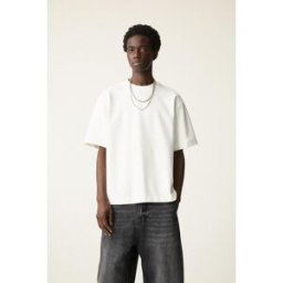 Pull&Bear Sweat À Manches Courtes Texturé Blanc cassé M male