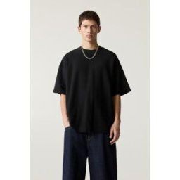 Pull&Bear Sweat À Manches Courtes Texturé Noir S male