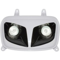 Double optique Replay RR8 blanc/noir avec 2 halogènes 20w pour Booste