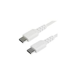 StarTech.com Cable de Chargement USB-C 1m - Cordon de Chargement USB 2.0 Type C vers USB-C pour PC Portable - Gaine TPE Fibre Aramide M/M 60W Blanc - Samsung S10 S20 iPad Pro MS Surface (RUSB2CC1MW) - Cable USB de type-C - 24 pin USB-C pour 24 pin USB-C -