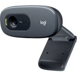Webcam HD 1280 x 720 Pixel Logitech C270 pied de support, support à pince