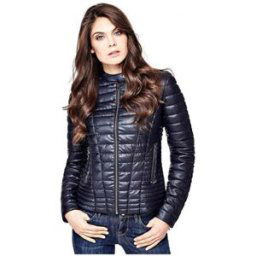Doudounes Guess Doudoune Femme Effet Matelassé Vona Bleu Bleu