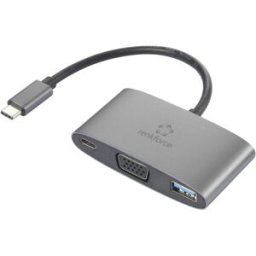 Renkforce USB-C®, VGA Adaptateur [1x USB-C® mâle - 1x USB-C® femelle (Power Delivery), VGA femelle, USB 3.0 femelle type A] RF-HUB-151 15 cm