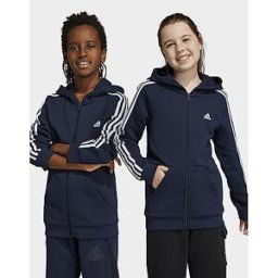 JD Sports adidas Veste à capuche entièrement zippée en molleton Essentials 3-Stripes - Legend Ink / White, Legend Ink / White