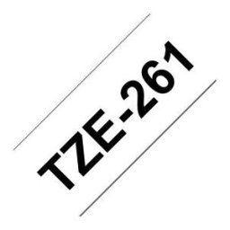 Brother TZe-261 - Adhésif standard - noir sur blanc - Rouleau (3,6 cm x 8 m) 1 cassette(s) ruban laminé - pour P-Touch PT-3600, 530, 550, 9200, 9400, 9500, 9600, 9700, 9800, D800, E800, P900, P950