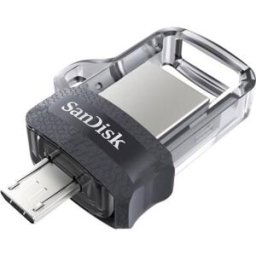 SanDisk ultra dual m3.0 lecteur usb flash 32 go usb type-a / micro-usb 3.2 gen 1 (3.1 gen 1) noir, argent, transparent