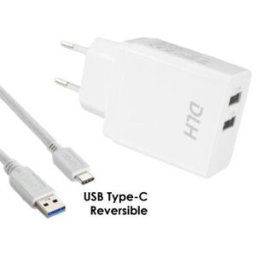 DLH 12W 2 USB Charger USB-C Cable