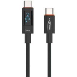 ANSMANN Câble données & charge avec écran, anthracite, 2,0 m