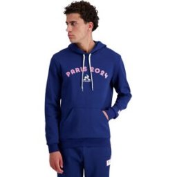 Sweatshirt à capuche Le Coq Sportif Graphic Paris 2024 N°2 Bleu L Homme