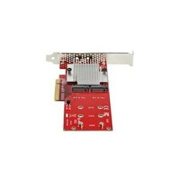StarTech.com Dual M.2 PCIe SSD Adapter Card, x8 / x16 Dual NVMe or AHCI M.2 SSD to PCI Express 3.0, M.2 NGFF PCIe (M-Key) Compatible, Vented, Supports 2242, 2260, 2280, JBOD, Mac PC - Full/Low-Profile Brackets (PEX8M2E2) - adaptateur d'interface - M.2 C