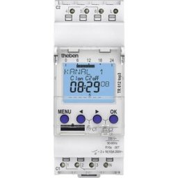 Theben 6120130 Minuterie numérique programme hebdomadaire 2600 W IP20 éclairage de lécran, réserve de marche, passage heure dété/dhiver (automatique), compteur