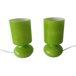 Duo de lampes Lykta Ikea Vintage vert 13x14x25