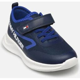 LOW CUT LACE-UP/VELCRO SNEAKER BLUE/ROYAL par Tommy Hilfiger Bleu 30 Enfant