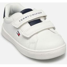 LOW CUT VELCRO SNEAKER WHITE/BLUE par Tommy Hilfiger Blanc 22 Enfant