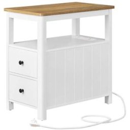 VASAGLE Table d'Appoint avec Multiprise