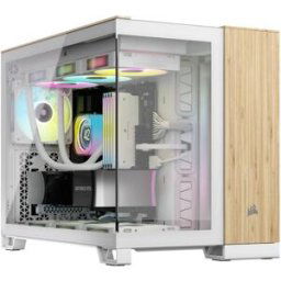 Tour midi Corsair CC-9011288-WW Boîtier PC bambou, blanc