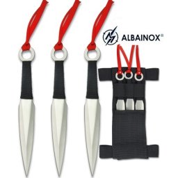 3 Couteaux de lancer 16cm kunaï - Couteau full tang