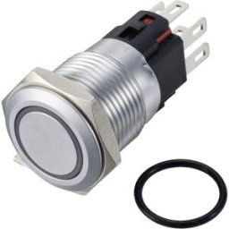 TRU COMPONENTS TC-12647516 Bouton-poussoir 250 V/AC 3 A 1 x Off/(On) IP65 RVB à rappel Laiton chromé 1 pc(s)