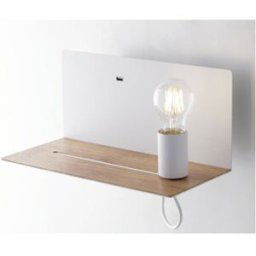 ECO-Light FLASH I-FLASH-AP BCO Applique E27 40 W blanc, bois