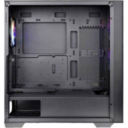 Tour midi Thermaltake CA-1S4-00M1WN-00 Boîtier PC noir 3 ventilateurs LED pré-installés, compatible LCS, fenêtre latérale, convient pour un refroidissement à