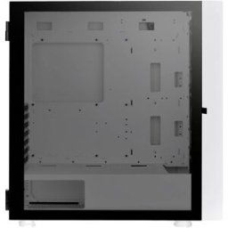 Tour midi Thermaltake CA-1T9-00M6WN-01 Boîtier PC blanc 3 ventilateurs LED pré-installés, compatible LCS, fenêtre latérale, convient pour un refroidissement à